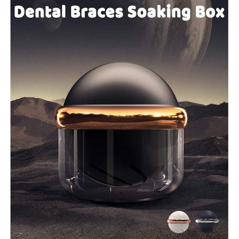 AARAINBOW Large Denture Case with Strainer Basket, Clear Retainer Cleaner