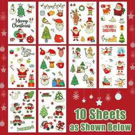 Luminous Tattoo Christmas Decoration Children, Leesgel Christmas Tattoo Children Temporary Tattoo for Christmas Decoration Children, Santa Gifts Children Girls Boys Christmas Gifts Children