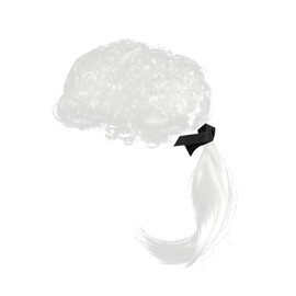 NUOBESTY Cosplay Wig Reusable Adjustable White Judge Court Lawyer Cosplay Wig Gentleman Curly Hair for Barrister Judge Party Lawyer Cosplay