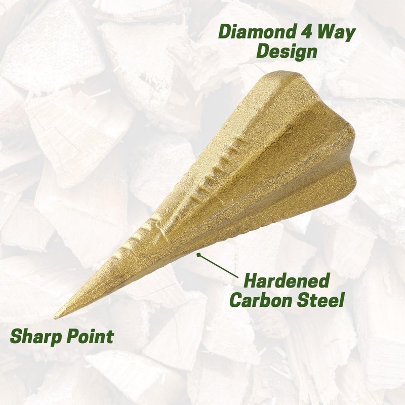 ZELARMAN Wood Splitting Wedge, 4 LB Manual Log Splitting Tool,