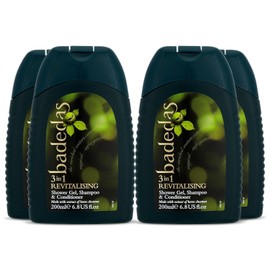 Badedas Badedas 3-in-1 Revitalizing Shower Gel Shampoo and Conditioner Made with Extract of Horse Chestnut and the Distinctive Badedas Fragrance 200 ml Pack of 4