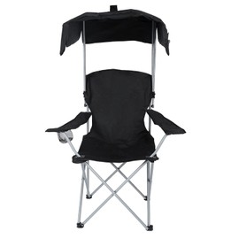 YSSOA Lounge Sunshade, Hiking, Travel, and Other Outdoor Events, with Cup Holder, 21.6" x 21.6" x 36", Black, Camping Chair + Canopy