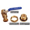 RAINPAL RBS024 Brass Rain Barrel Spigot (LF Compliant 3/4" Quarter
