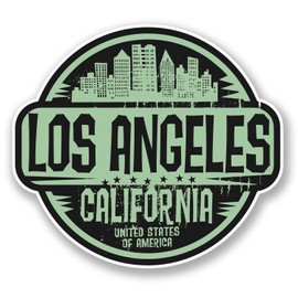 2 x 10cm Los Angeles California USA Sticker Car Laptop Travel Luggage #6062 (10cm Wide x 9cm Tall)