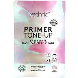 TECHNIC PRIMER TONE UP SHEET MASK - Hyaluronic Acid Caffeine Vitamin E Coconut Oil Moisturises & Stimulates