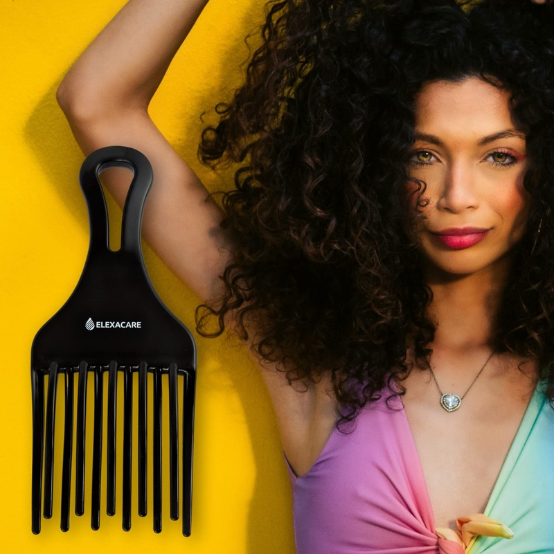 ELEXACARE Styling Comb Afro Comb - Coarse Tooth Finger Styler