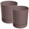 PECZEKO Matte Flower Pot, Plastic Planter, Decorative Pot for Large