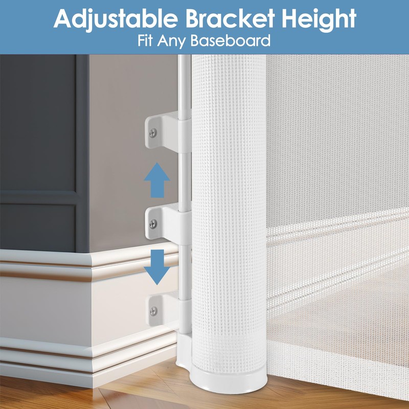 Borthmiu Reinforced 100 Inch Extra Wide Retractable Baby Gates with