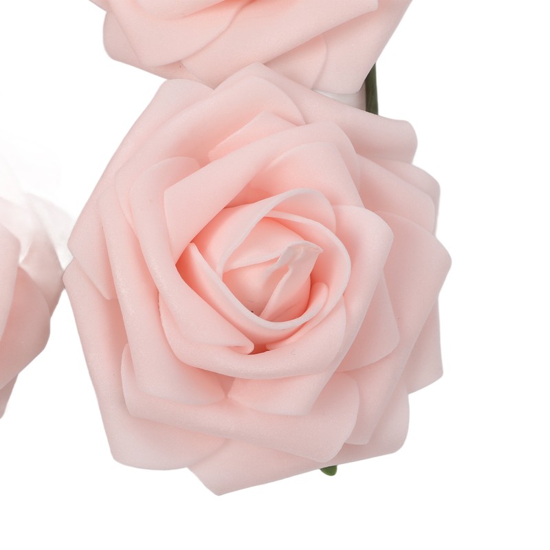 25pcs Artificial Roses Light Pink Fake Bulks Box for DIY