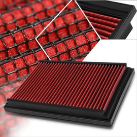 Red Reusable Washable High Flow Drop-in Air Filter Compatible with 07-13 Mazda3/Mazda5