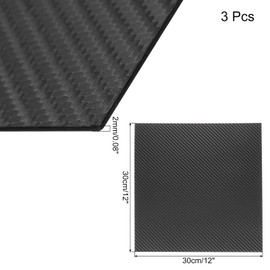 Rebower ABS Plastic Sheet 12 x 12 Inch,Flexible Plastic Sheets 1/12 Inch Thick Thermoplastic Sheet with Carbon Fiber Black for DIY Crafts Decors 3Pcs