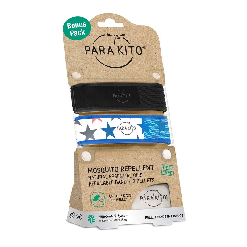 PARA'KITO Mosquito Repellent Pack - 2 Wristbands | 2 Refills