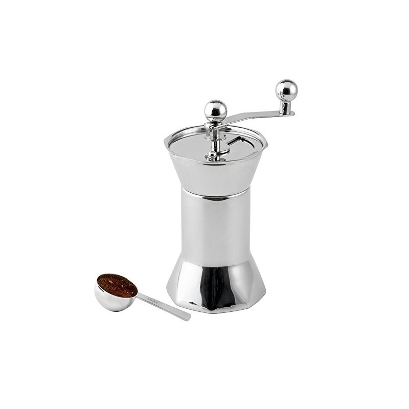 Weis Kaffeemühle mit Maßlöffel, Edelstahl, Silber, 10 x 10 x
