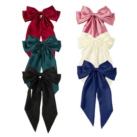 6 Colors Ribbon Barrette Hair Clip BetterJonny Hair Accessory Large Bow Hair Clip Hairpin Elegant Hairpin Wedding Headpiece Hair Ornament for Wedding and Traditional Japanese Attire
