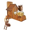 Squirrel Feeder with Ladder, Wood Squirrel Feeders for Outside, Funny