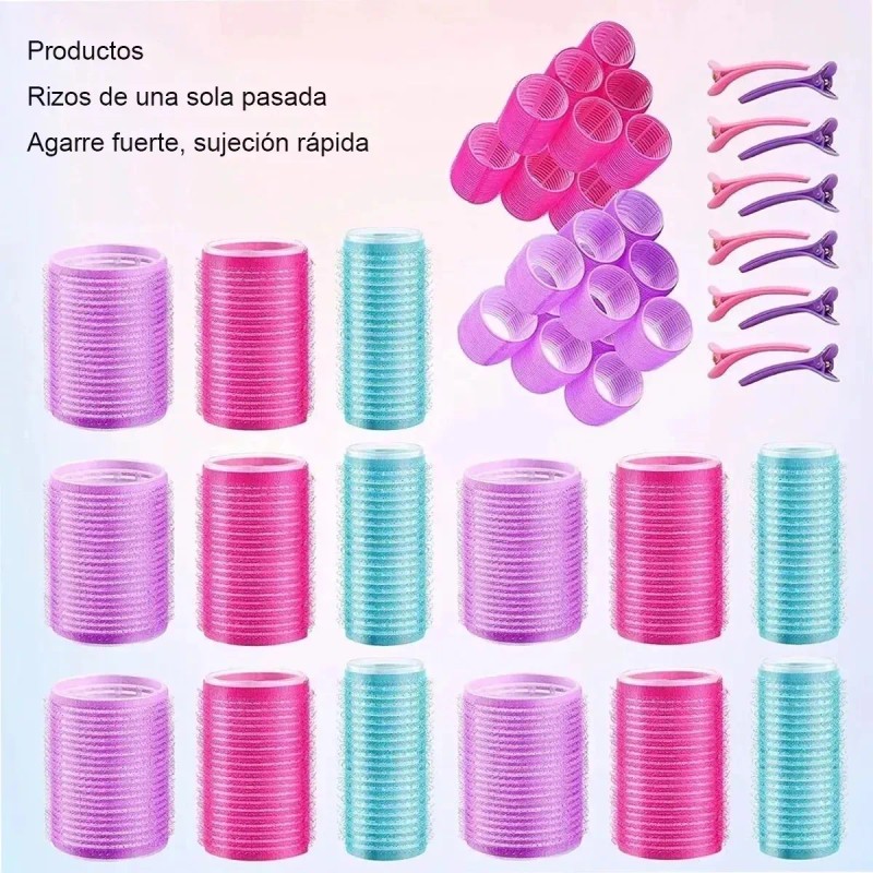 Zenithventures 31pzs Hair Rulo Tubos Plástica Para Cabello Autoadheribles
