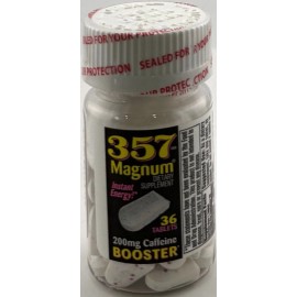 DBI 12 357 Magnum Instant Energy Booster 200mg CAFFEINE 36 Tablet/bottle 12 Bottles