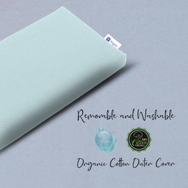 YOGAN Head Cushion/Headpad (1") for Yoga/Pilates | Organic Cotton Outer Cover (Removable & Washable) | Inner Cover with Recycled Fiber Filling | 30cm×20cm×2.5cm (Turquoise)