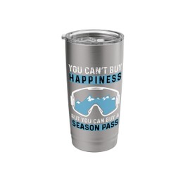 Skiing Winter Sports Snow Ski Goggles Skier Season Lift Pass Stainless Steel Insulated Tumbler