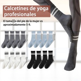 CHENGBAO 8 Pares Amortiguación Y Antideslizante Calcetines Mujer，Pilates Socks，Transpirable Calcetas Deportivas，Calcetines
