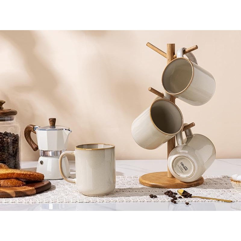 Large Coffee Mugs Set of 6, 16oz Handmade Ceramic Coffee