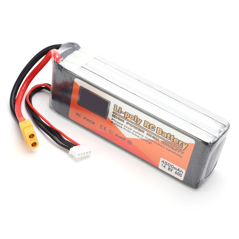 14.8V 4500mAh 4S 60C Lipo Battery Pack with XT60 Plug