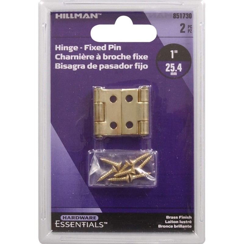 Hardware Essentials 851730 Light Narrow Door Hinges and Fixed Pin