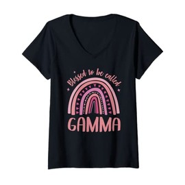 Womens Blessed to be called Gamma idea for Women Mothers Day Gamma V-Neck T-Shirt