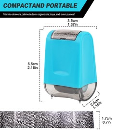 Identity Theft Protection Roller Stamp Set, Advanced Security Stamp with 3-Pack Refills Confidential Stamp, Address Blocker Stamp Data Defender for Identity Guard, ID Privacy Safety (Blue