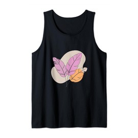 Artistic Feathers Bird Feather Printed on T-Shirt Bird Cover Tank Top