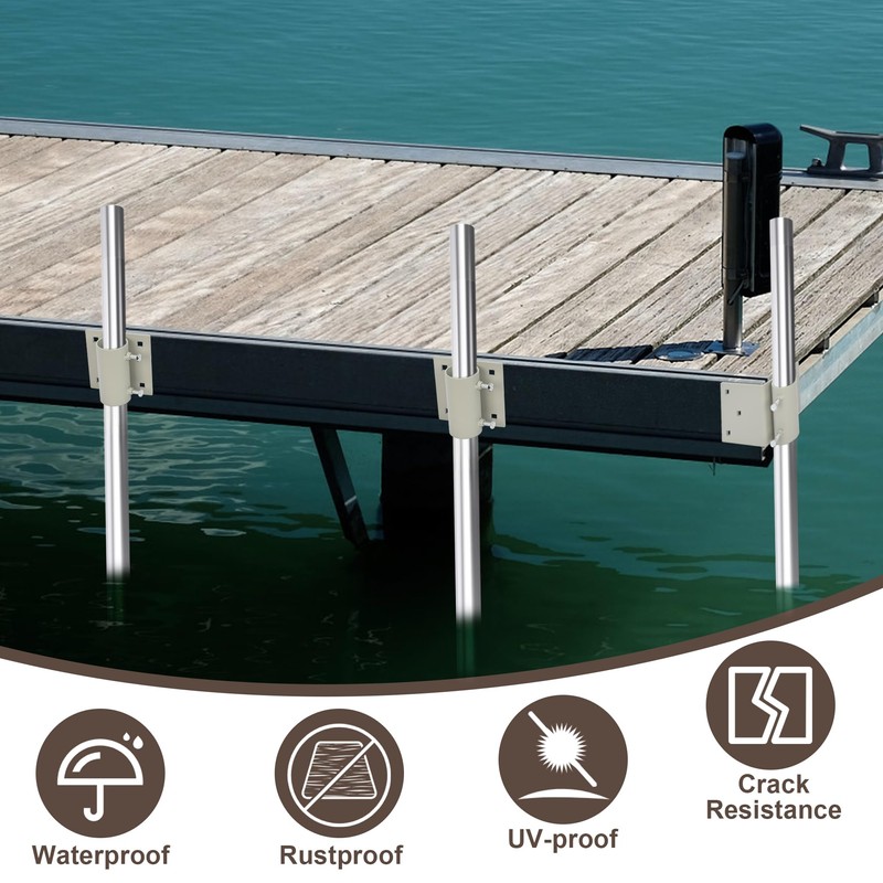 tonchean 4 Pack Stationary Dock Side Leg Pipe Holder Brackets,