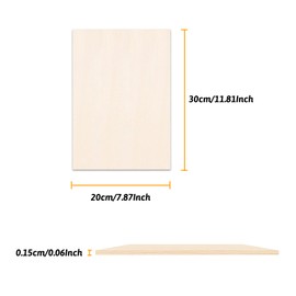 DOITEM Balsa Wood Sheets, 9Pcs Thin Wood Sheets Balsa Wood 300x200x1.5mm Wooden Blank for Cricut Maker Wood Craft Painting Engraved Model Making Projects