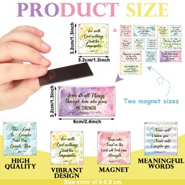 Oudain 36 Pcs Bible Verse Magnets for Fridge Christian Magnets Bible Scripture Refrigerator Magnets Inspirational Motivational Locker Religious Magnets Bulk for Women Office Gifts Home Decor Supplies