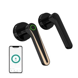 KAHJIU Fingerprint Door Lock for Bedroom Home Apartment use, Keyless Entry Door Knob, Smart Door Lock Supporting App Control, Fingerprint Unlock, Mechanical Key unclock