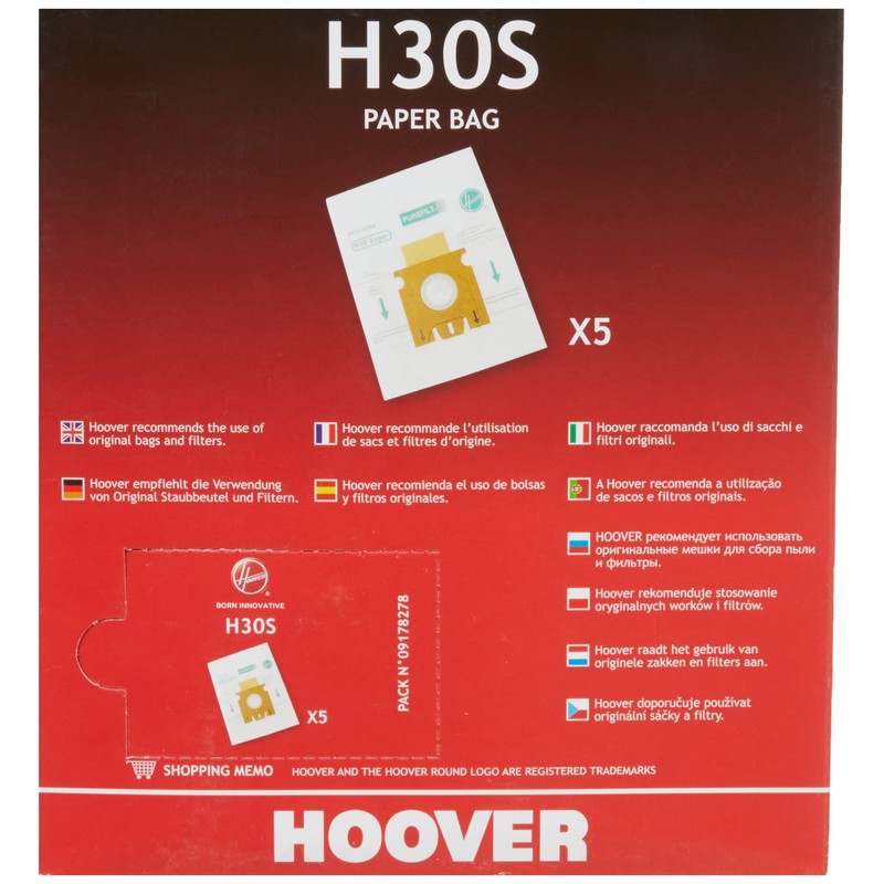 Hoover H30 Taubsaugerbeutel Telios (x5), Original