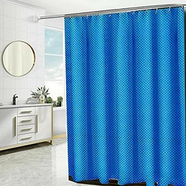 Householdfurnishing Super Quality Waterproof Polyester bathroom Shower Curtains with hook (Mild Blue, 180X180cm)