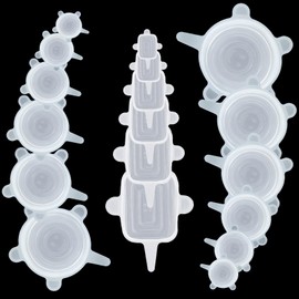 Reusable Silicone Stretch Lids – 18PCS Round & Square Stretchy Food Covers, Airtight & Leakproof, Microwave & Dishwasher Safe