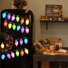 Outus Large Reflective Christmas Magnets Lights for Car Exterior Refrigerator Magnetic Lights Bulb Christmas Car Decoration Magnets for Home Garage Door or Metal Surface(2.68 x 5.04 Inch,22 Pcs)