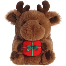 Aurora® Round Rolly Pet™ Monty Moose™ Stuffed Animal - Adorable Companions - On-The-Go Fun - Brown 5.5 Inches