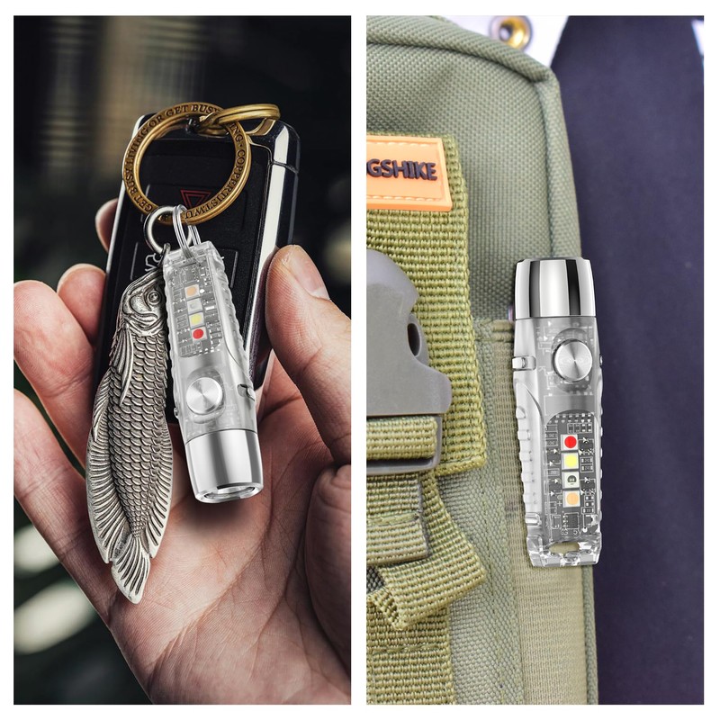 TUNENGE S12Pro Keychain Flashlight Rechargeable,750 High Lumen EDC Mini Flashlight