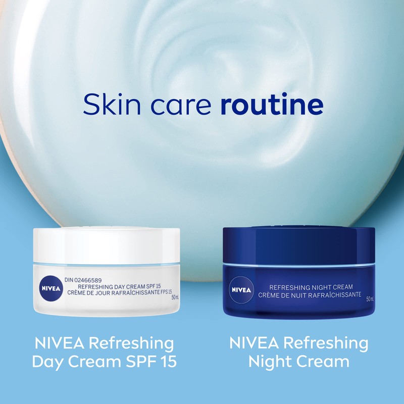 NIVEA Refreshing Day Cream with SPF 15, 24H Moisture for