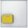 Hager q.1 Push-Button Cover Yellow Down Polar White