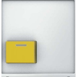 Hager q.1 Push-Button Cover Yellow Down Polar White