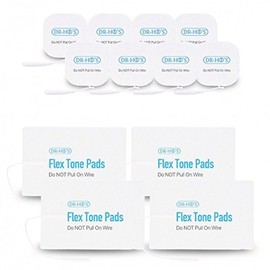 DR-HO’S Gel Pads for TENS Unit – Includes 2 Flex Tone Large Pairs & 4 Small Replacement Electrodes – Compatible Pads for EMS, Muscle Stimulator, Electrotherapy Devices