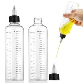 ITADAKU 2 Pack Applicator Bottle for Hair Color, 8.5oz/230ml With Twist-On Top Tip Cap, Oil Applicator, Plastic Squeeze Bottle for Root Dye With Graduated Scale