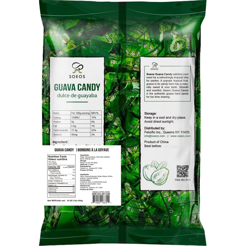 Soeos Guava Candy, Classic Series Chinese Guava Hard Candy, Holiday