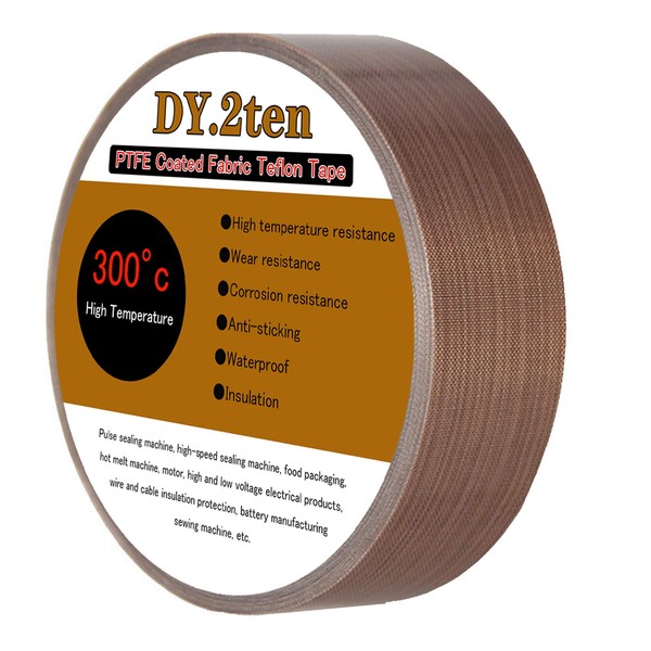 DY.2ten PTFE Coated Fiberglass Telfon Tape, 1" x 33 feet,