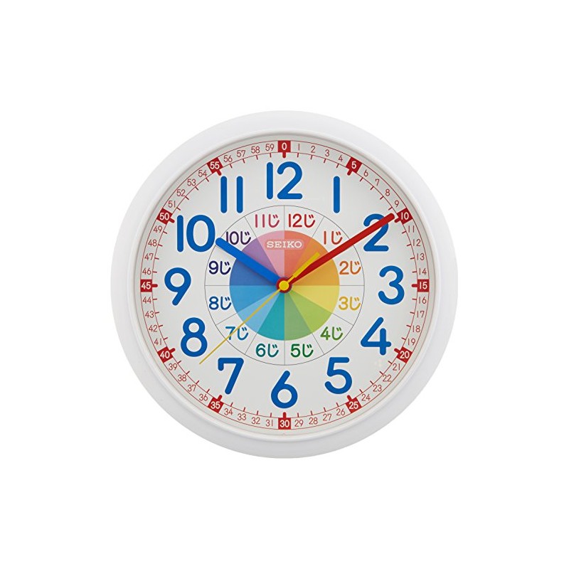 Seiko Wall Clock Educational Analog White KX617W White