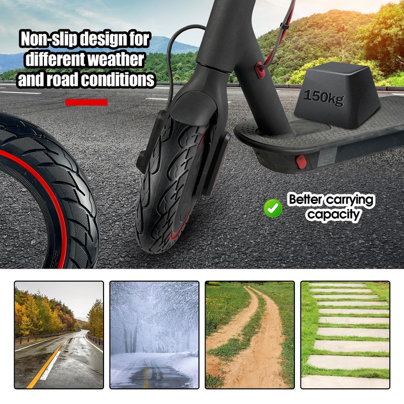 KTUMININV 10x2.125 Scooter Tire,10x2/54-152 electric Rubber Solid Tire for Gotrax