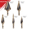 Cobalt Step Drill Bit Set, Hex Shank Step Drill Bit